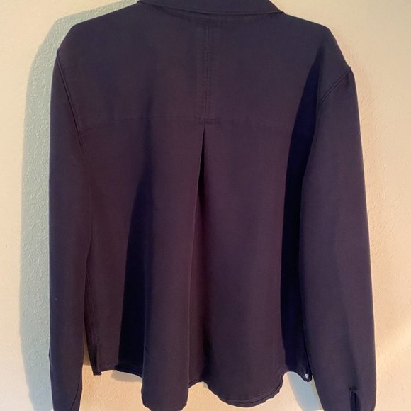 C&B Corduroy Navy Button Down Women’s Top Size M - Picture 4 of 6